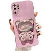 Rnrieyta Miagon Orso Specchio Cavalletto Custodia per Huawei P30 PRO,Elettrolitico Sabbie Mobili Glitter Cover Morbida Sottile Silicone Protettiva Case con Specchio Stand Supporto