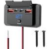 Gbformat 76W Presa USB 12V da Incasso per Camper con Interruttore, 2 Porta 36W PD + 2 Porta 18W QC3.0, Caricatore 4 Porta con Ricarica Rapida Simultanea per Auto 12-24V, Camion, Barche, Camper