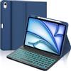 IVEOPPE Cover Tastiera per iPad Air 11 M4 2026/M3 2025/M2 2024 11 Pollici | Keyboard 7 Colori Illuminato Magnetico Staccabile, Italiano QWERTY, Custodia Tastiera Bluetooth con Portapenna, Blu scuro
