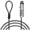 Waytex Cavo antifurto per PC con codice per Presa USB, Cavo di Sicurezza bloccato per Computer Portatile, PC, Mac Senza Slot di Sicurezza, Lunghezza 1,90 m