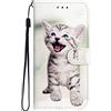 BLOTECH Custodia per Xiaomi 17T MAX Cellulare Case Elegante Case 3D Lisciocon PU Leather Cavalletto, Portabiglietti,Chiusura Magnetica,Custodia Gatto carino Pattern per Xiaomi 17T MAX