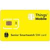 Things Mobile SIM Card per SENIOR SMARTWATCH - Things Mobile - con copertura globale e rete multi-operatore GSM/2G/3G/4G, senza costi fissi, senza scadenza e tariffe competitive. 15€ di credito incluso + 1€ gratis
