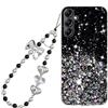 Rnrieyta Miagon Brillantini Cover per Samsung Galaxy A16 5G,Bling Glitter Stelle Custodia Case Paraurti Trasparente con Perla Cuore Farfalla Anti-Smarrimento Cordino Fascino