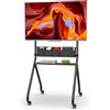 Hellsehen Mobile TV con borse portaoggetti, design estetico anti-collisione, carrello mobile per TV LCD/LED/OLED da 32 a 75 pollici, supporta fino a 99,8 kg, altezza regolabile con ruote silenziose bloccabili