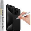 PARTS4EV Nero per iPhone 16/16 Plus, riparazione di graffi della vernice sul lato della custodia, soluzione rapida e semplice per il ritocco, penna rimuovi-graffi con 1 punta di ricambio