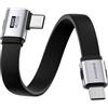 Hagibis Cavo USB4, trasferimento dati 80 Gbps, cavo USB-C di ricarica rapida da 240 W, cavo corto USB 4 V2.0 8K a 60 Hz per iPhone 17 16 15 Pro Max, iPad Pro, Thunderbolt 5/4 (lato 90 gradi, 0,9 m)