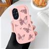 LEHEHE Custodia per Honor 200, Cover Farfalla Aesthetic con Bordo Ondulato Curly Edge, Morbida TPU Silicone Antiurto Slim Antigraffio Protettiva-Rosa