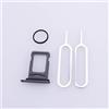 Generic Per iPhone 14/14 Plus SIM Card Tray Slot Holder di ricambio, (versione doppia scheda) con anello di tenuta in gomma impermeabile + vassoio per scheda SIM aperto Pin di espulsione nero