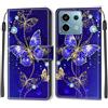 TOMYOU Cover per Xiaomi Redmi Note 13 Pro 5G, farfalla blu | Antiurto Protettiva Portafoglio, Slot per Schede, Magnetica, Custodia in Pelle PU, Libro Flip,Funzione Stand