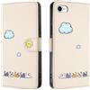 Rnrieyta Miagon per iPhone 16e Cover,Custodia Cartone Nuvola Gatto Carino Portafoglio a Libro in PU Pelle Flip Cover con Porta Carte Chiusura Magnetica Case,Bianco