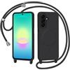AOMYKE Magnetica Cover per Samsung Galaxy A27 con Cordino, [Compatibile con MagSafe] Custodia con Laccio Collana Tracolla Collo Liquido Silicone Antiurto TPU Antiurto Case - Nero