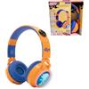 Lexibook, Naruto, casco luminoso pieghevole Bluetooth® e cablato con design 3D dell'universo di Naruto con limitazione del volume, Blu Arancione, HPBT015NA