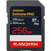 SANDISK Extreme PRO SD UHS-II V90 Scheda 256 GB (velocità di lettura fino a 310 MB/s, velocità di scrittura fino a 304 MB/s, compatibile con fotocamere reflex e mirrorless)