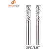 Dreanique 2 pz/lotto CNC Due Flauti A Spirale Compressione Fresa Lavorazione Del Legno UP & Down Carburo Fresa Strumento Router Bit