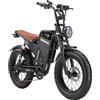 ETEKHOP Bicicletta elettrica per adulti, batteria rimovibile da 48V25Ah, doppia sospensione, ruote da 20*4.0 per tutti i terreni, freni idraulici da 1500 W.