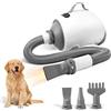 Hoyiyobi Soffiatore per Cani 2100W, Asciugatore per Cani LED, 9 Livelli,Asciugacapelli per Cani