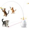 ROJECO Versione Migliorata - Giocattolo Interattivo per Gatti con Laser Rotante 360 & Canna da Pesca 2in1, Ricaricabile USB-C, 3 Modalità, Ventosa Potente, Spegnimento Automatico Intelligente