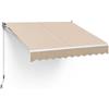 Arreditaly Tenda Da Sole Con Sistema A Manovella E Angolazione Regolabile Struttura In Alluminio Resistente Ideale Per Balcone Terrazza Veranda Giardino Design Moderno 250 x 200 Cm Beige