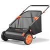 VEVOR Spazzatrice Raccoglitore Foglie da Cortile Giardino, Spazzatrice con Sacco di Raccolta di Foglie Erbe Larghezza 66 cm Sacco di Raccolta Capienza 198 L, Raccoglitore Manuale con Ruote in Gomma
