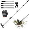 Chingcoo Diserbante con manico lungo, 148 cm, per giardino, 2 in 1, rastrello per erbacce e zappa da giardino, strumento manuale per la rimozione delle erbacce per prato, giardino, cortile, terrazza