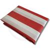 Generico SOLOVO Tenda da Sole Righe Bianco Rosso Occhielli Frange 290x290 cm