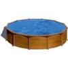 Gre Piscina fuori terra rotonda gre mauritius in acciaio effetto legno 550x550x132 - cod. kitpr558wo
