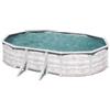 Gre Piscina fuori terra ovale gre finlandia in acciaio effetto legno nordico 610x375x120 - cod. kit610n