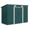 Outsunny Casetta da Giardino con Prese d'Aria 272x134x182 cm Verde Scuro