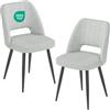 WAFTING Bicolore Patchwork Sedie da Pranzo Set di 2, Grigio Chiaro