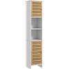 HOMCOM Mobile Bagno Alto 170cm con 2 Armadietti Ante 35x30x170 cm Bianco