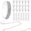 TOAOB THE ONE AND ONLY BABY TOAOB 5 Metri Catene per Collane Fai da Te Acciaio Inox Catenella con 10 Anelli Aperti e 10 Chiusure a Moschetton Pinze per Bracciali Bigiotteria Creazione di Gioielli
