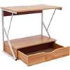 POTYYH Scaffale per microonde, a 2 ripiani, per microonde, con cassetti, per cucina, appartamenti, aziende e casa, 54 x 35 x 50 cm