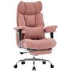 Efomao Sedia da Ufficio Ergonomica in Tessuto, Poltrona Scrivania Reclinabile con Poggiapiedi Estraibile, Schienale Alto, Supporto Lombare, Sedia Girevole per PC, Smart Working e Gaming (Rosa)