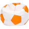 Ecopuf Pouf Calcio XL - Pouf calcio in similpelle - Ideale per tifosi, bambini - soggiorno - Poltrona da gioco - 105x80cm, Arancione E4
