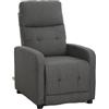 Cribel Poltrona Relax Susan in Tessuto Spesso | Poltrona Reclinabile Moderna con Sistema Push e Bottoni Decorativi, Struttura Robusta e Gambe Sottili Fumo