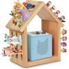 LOMUG Scaffale a forma di casa Tonie per 20-24 caratteri, in legno, da parete, per bambini, ragazze e ragazzi