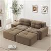 Bladez Divano Cloud Modulare Moderno Boneless a Forma di U, Divano Cord-Cloud con Seduta Profonda & Ottomana, Divano Letto Modulare Senza Montaggio, Ampie Braccia, Base Antiscivolo, per Soggiorno