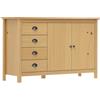 vidaXL Credenza Hill Madia Mobile Armadietto Armadio Mobiletto Alto Portaoggetti Cassa Cassapanca Marrone Ambra 130x40x80 cm in Legno di Pino