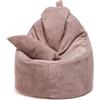 Ecopuf Yoko | Pouf Poltrona Sacco con imbottitura in Tessuto Velluto a Coste con Cuscino Incluso | Puffo per Sedersi Ergonomico | Poltrona a Sacco Seduta Alta e Sagomata completa di Comoda Maniglia