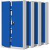 Jan Nowak Set di 4 Armadio da Ufficio C001 Archivio per Officina in Metallo Verniciato a polvere Chiudibile 185 cm x 90 cm x 40 cm (Grigio-Blu)