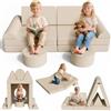 MAMIZO Divano per Bambini 14 Pezzi, Divano da Gioco per Bambini, Divano Gioco Modulare in Schiuma, per Camera da Letto e Sala Giochi, Mobili Creativi per Sala Giochi, Regalo bambini, Velluto a Coste (Beige)
