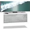 Vladon TV Board Lana 80 Mobile da Parete Porta TV 80 x 29 x 37 cm, Struttura in Bianco Opaco, Frontali in Grigio ossido di Cemento | Ampia Scelta di Colori