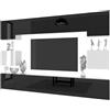 B BELINI GROUP Belini Milano 3 Parete Attrezzata Mobile TV 300cm Bianco/Nero Lucido