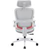 SIHOO B100SE Sedia da Ufficio Ergonomica, Poggiatesta Largo e Supporto Lombare, Rete Traspirante, Braccioli Regolabili, Inclinazione da 90 a 135 Gradi, Bianco Avorio (senza Poggiapiedi)