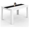 IDMarket - GEORGIA Tavolo da pranzo rettangolare bianco e nero per 6 persone 140 x 80 cm
