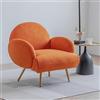 AISALL Poltrona Imbottita, Sedia da Salotto Moderna con Gambe in Metallo Nero, Poltrona da Salotto/Camera da Letto/caffè, Sedia da Divano, Arancione