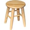 Acan Tradineur - Sgabello rotondo in legno, panca bassa con poggiapiedi e gambe arrotondate, resistente e durevole, per la casa, 33 x 22 cm