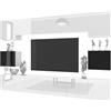 B BELINI GROUP Belini Milano 3 Parete Attrezzata Mobile TV 300cm Bianco Lucido/Nero Lucido
