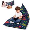 BOFITENG Fodera per poltrona, pouf extra grande senza imbottitura (senza imbottitura), borsa portaoggetti da 200 l per giocattoli e peluche, pouf rimovibile in tela di alta qualità (dinosauro)