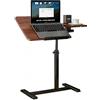 sofymoor Tavolino Servitore Letto,Tavolo Per Letto Regolabile Con Ruote Nascoste, 60x40 Cm, Adatto Per Scrivania, Divano o Letto, Supporto Per Laptop Con Altezza e Angolo Regolabili, Colore Noce